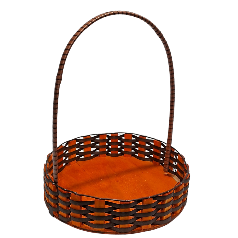 CESTA RD GR RATTAN LARANJA